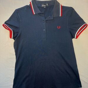 Fred Perry Dark Blue Polo with Red and White Trim